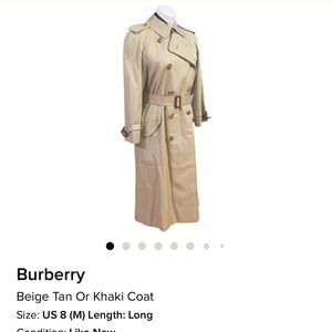 Sold!!!   Burberry Khaki Coat Fits size 8 Medium